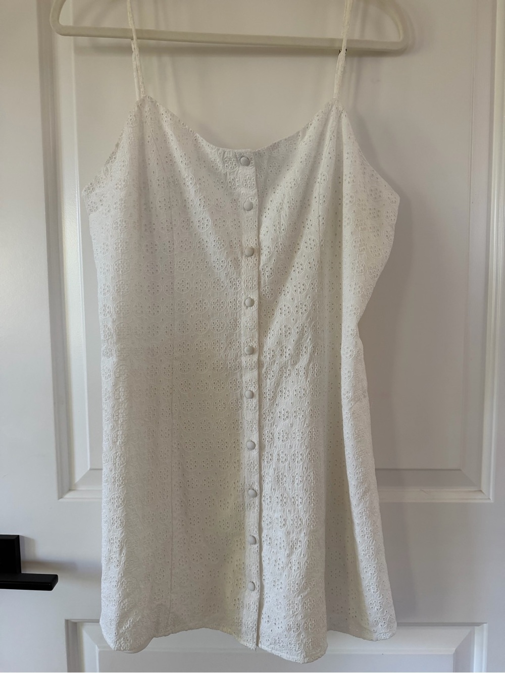 bp White Eyelet Button-Front Slip Dress